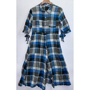 Conrado Women's Button Front Plaid Shirt Dress Size XS